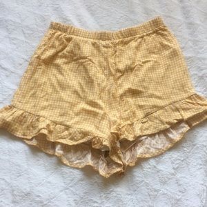Yellow Gingham Shorts